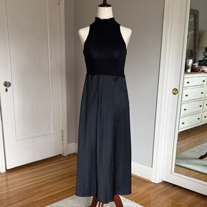 Zara Black Sleeveless Mock-Neck Maxi Dress